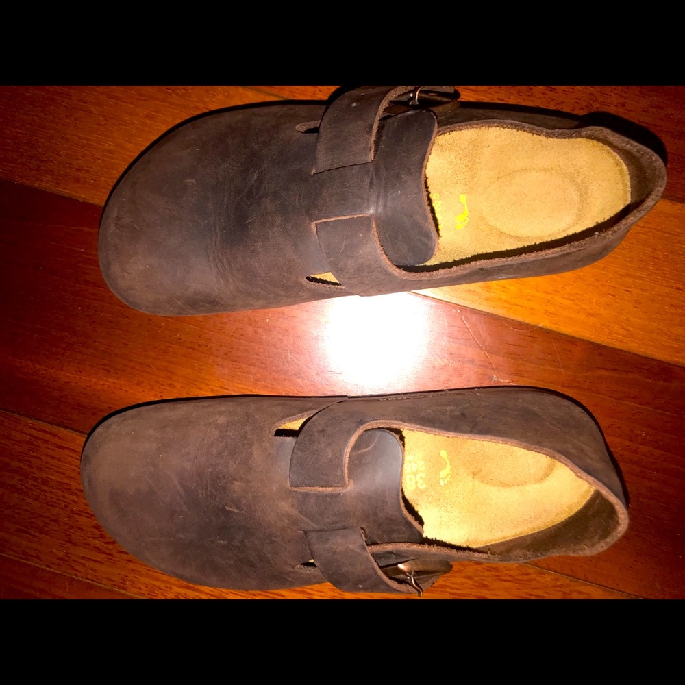 Birkenstock clogs brown leather new size 8